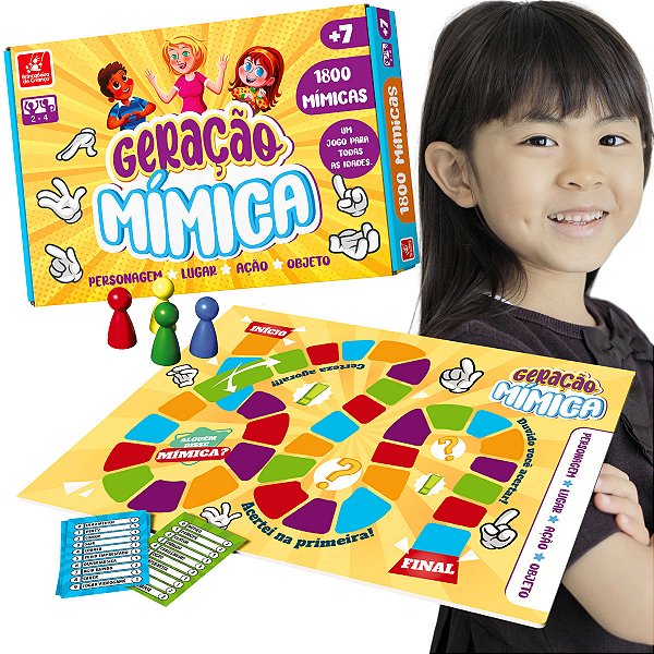Jogo de Adinhação Mímicas Infantil Familia Brincadeira