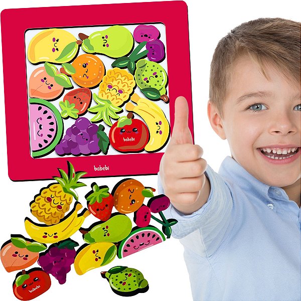 Monte e Empilhe Frutas Brinquedo Educativo e Pedagógico