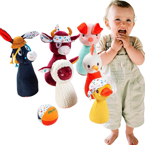 Mini Boliche Jogo Infantil Fazendinha Pelucia Ignace Brinquedo Educativo
