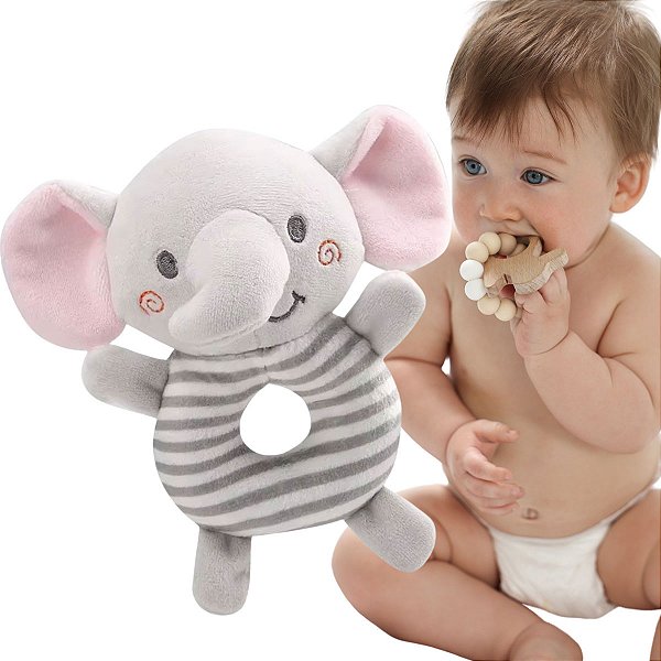 Mordedor Infantil Brinquedo Educativo para Bebês Elefante