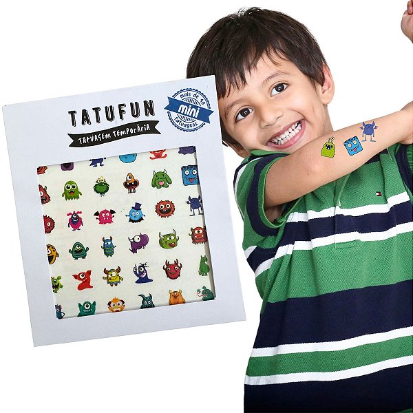 Tatuagem Temporária Infantil Divertida Mini Monstrinhos