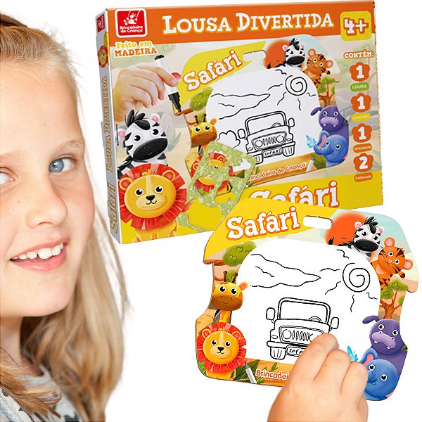 Lousa Infantil Divertida Aprender Brincando Escrever Safari