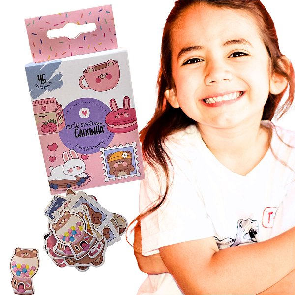Adesivos na Caixinha Fofura Kawaii Infantil para Crianças