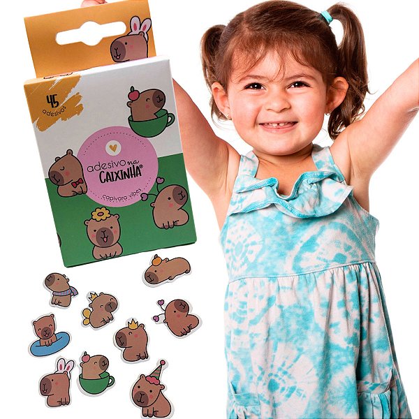 Adesivos na Caixinha Capivara Vibes  Infantil para Crianças