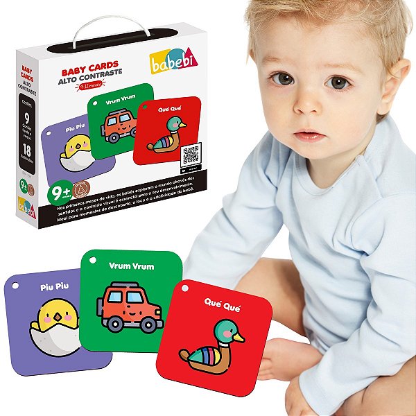 Cartas Bebê Alto Contraste 18 Ilustrações Educativas 9m+