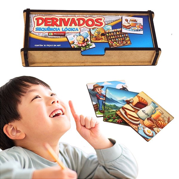 Jogo Educativo Derivados Sequência Lógica Infantil MDF