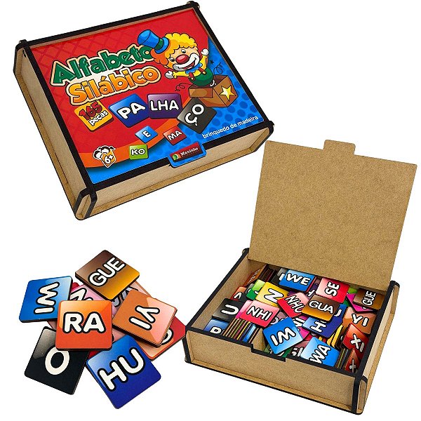 Alfabeto Silábico 165 Peças Educativo Pedagógico Aprender Brincando