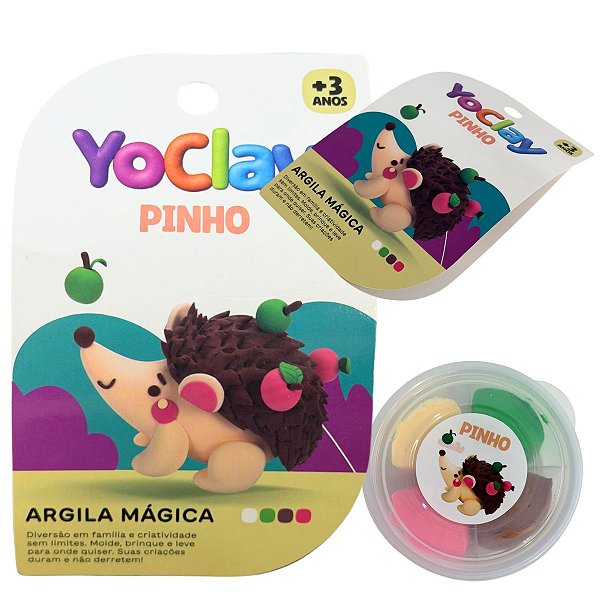 Argila Mágica Massinha Modelar Yoclay Pocket Ouriço Nino