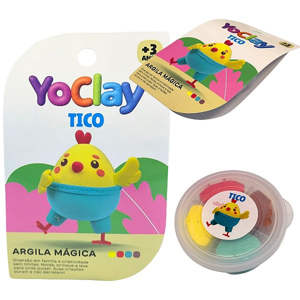 Argila Mágica Massinha Modelar Yoclay Pocket Pintinho