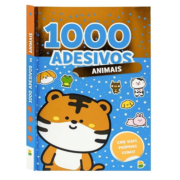 Livro 1000 Adesivos Animais Infantil Criatividade e Diversão
