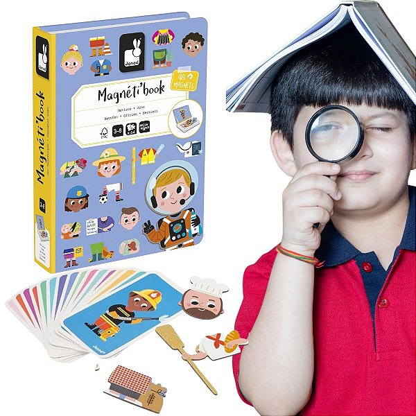 Magnéti’book Janod Profissões – Jogo Educativo Magnético com 48 Ímanes para Crianças 3-8 Anos