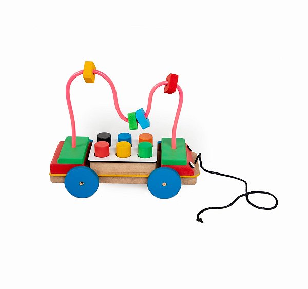 Carrinho Educativo Pedagógico Aramado com Pinos em MDF