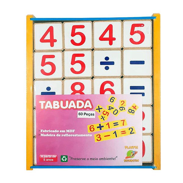 Tabuada - Castelarte - Brinquedos Educativos, Pedagógicos e Terapêuticos