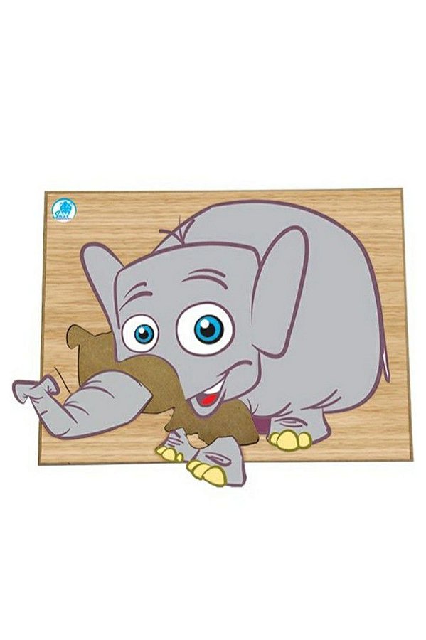Baby Elefantinho 3 Peças - Quebra-Cabeça Infantil em Madeira