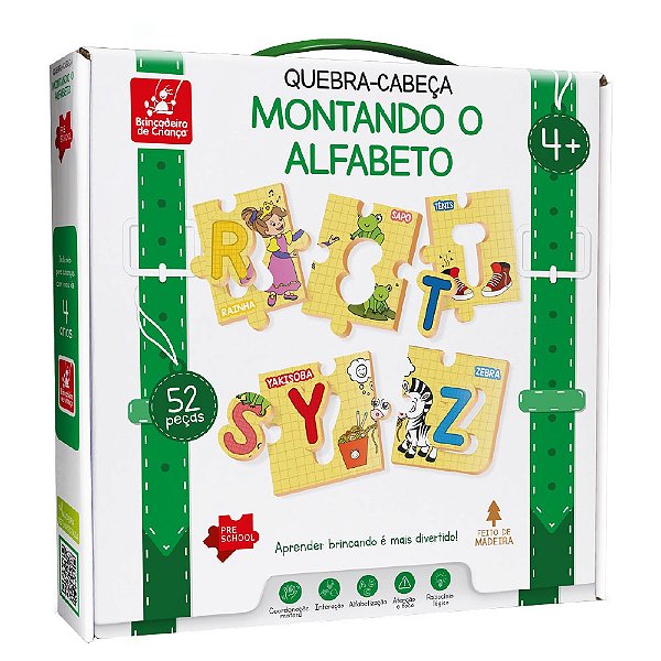 Kit 06 Jogos Educativos Infantis Pedagógico Memória Alfabeto