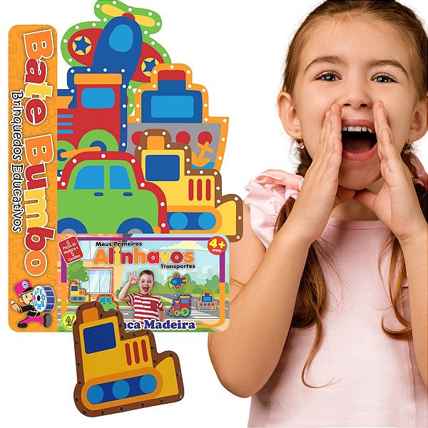 Meus Primeiros Alinhavos Transportes Brinquedo Pedagógico e Educativo