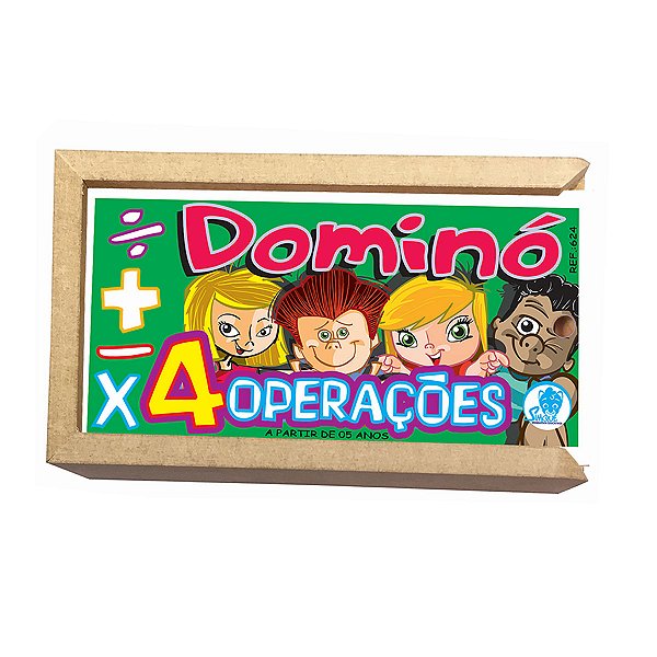 Dominó de Operação - Divisão Jogo Educativo e Pedagógico MDF - Tralalá 4  Kids