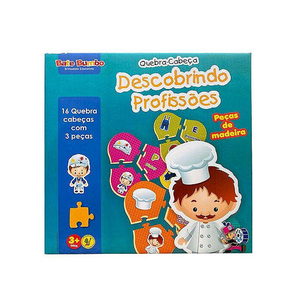 Quebra-Cabeça Descobrindo Profissões Jogo Educativo - Tralalá 4 Kids