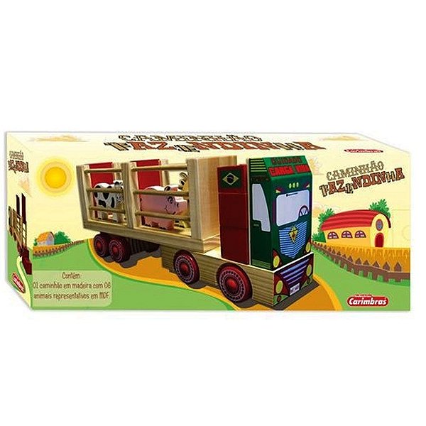 Caminhão De Brinquedo De Madeira - Caminhão Fazendinha