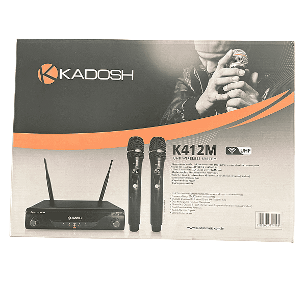 Microfone Kadosh K412M Sem Fio Bateria Recarregavel Duplo