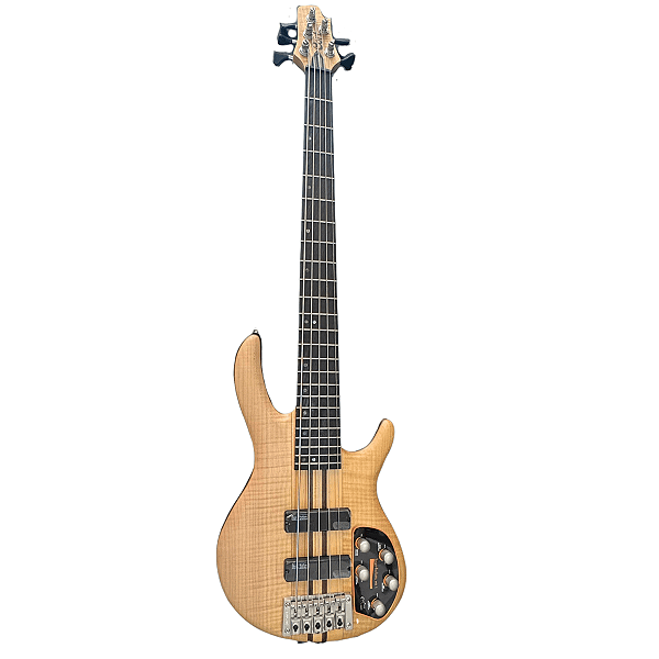 Contrabaixo 5 Cordas Ativo Cort A5 Plus FMMH OPN com Captadores Bartolini e Corpo Neck-Thru