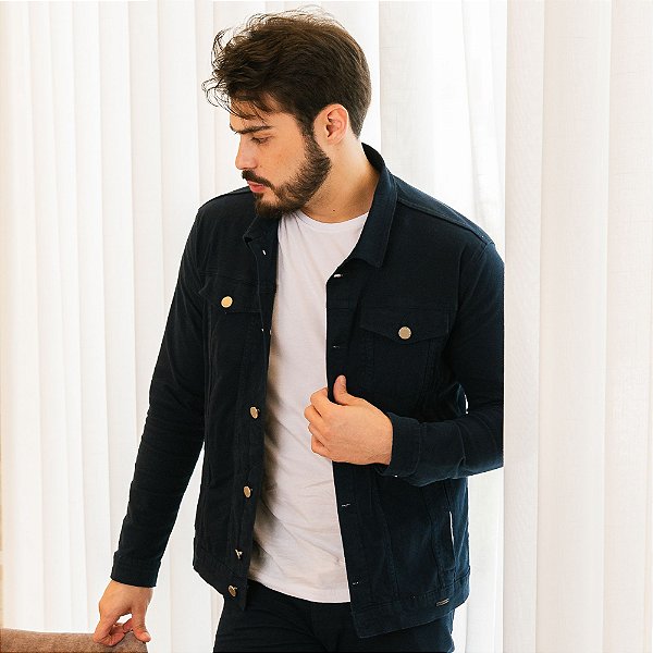 Jaqueta De Sarja Com Bolsos Masculina