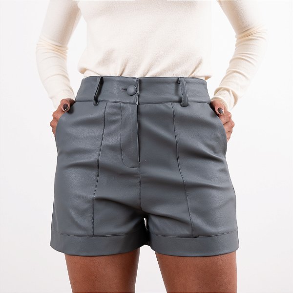 Short Pu Alfaiataria Com Passantes Feminino