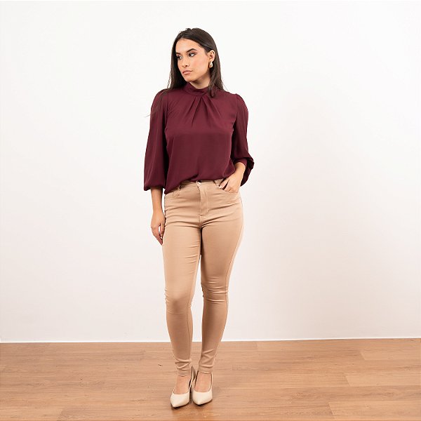 Calça Skinny Sarja 5 Bolsos Feminina