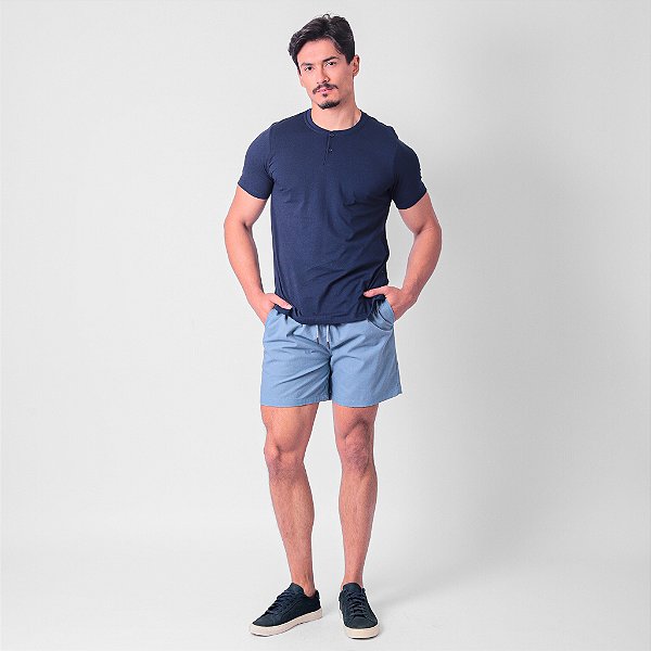 Short Em Linho Cós Elástico Com Cordão Masculino