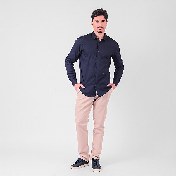 Camisa Manga Longa Linho Deluxe Masculina