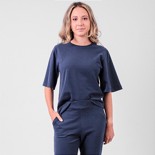 Blusa Malha Peletizada Manga Ampla Feminina