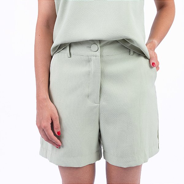 Short Com Bolsos E Vivos Contrastantes Feminino