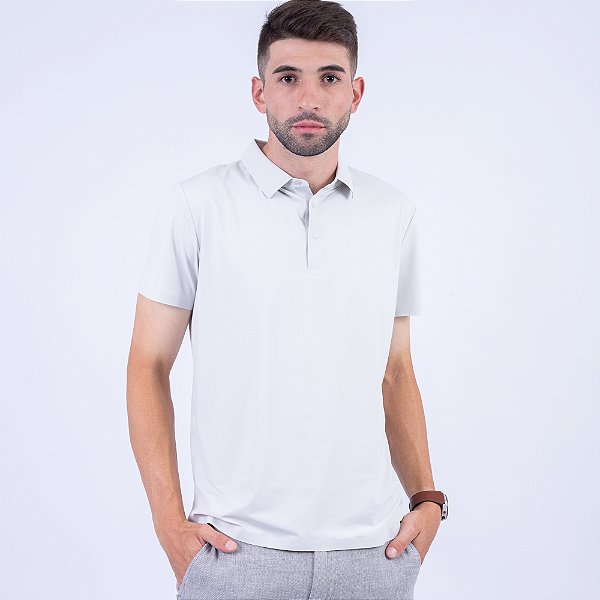 Polo Tech Manga Curta com Botões Masculina