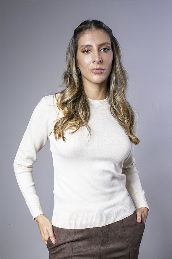 Blusa Tricot Essencial Manga Longa Feminina