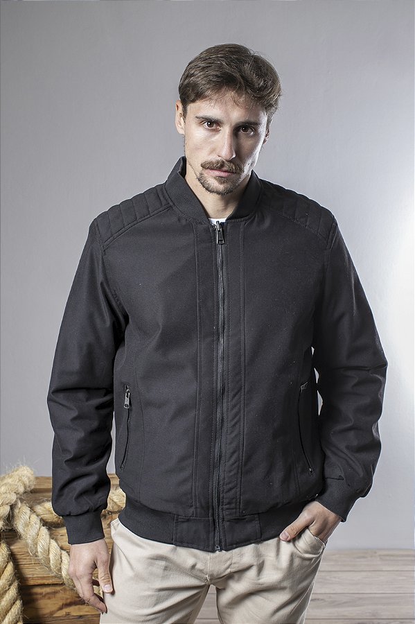 Jaqueta Bomber Dupla Face Masculina com Bolsos