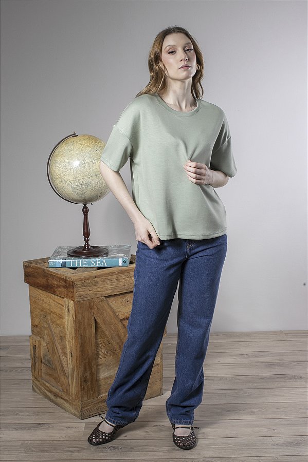 Blusa Feminina Conforto Manga Curta Decote Redondo