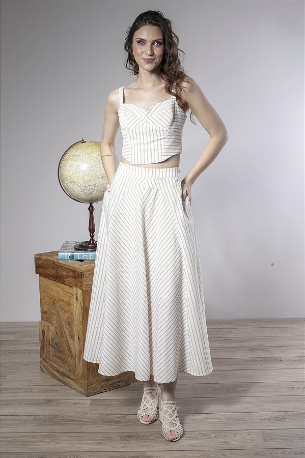 Regata Cropped Feminina Listrada Com Recortes
