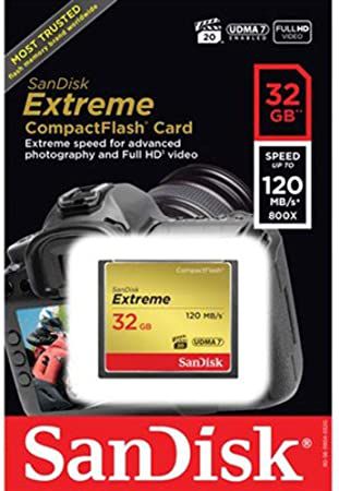 Cartão de Memória Sandisk Compact Flash 32GB Extreme 120MB/s