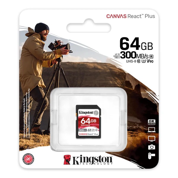 Cartão de Memória Kingston SD 64gb 300mbs