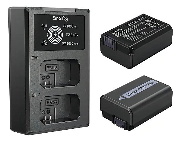Carregador Smallrig Duplo FW-50 c/ 2 Unidades