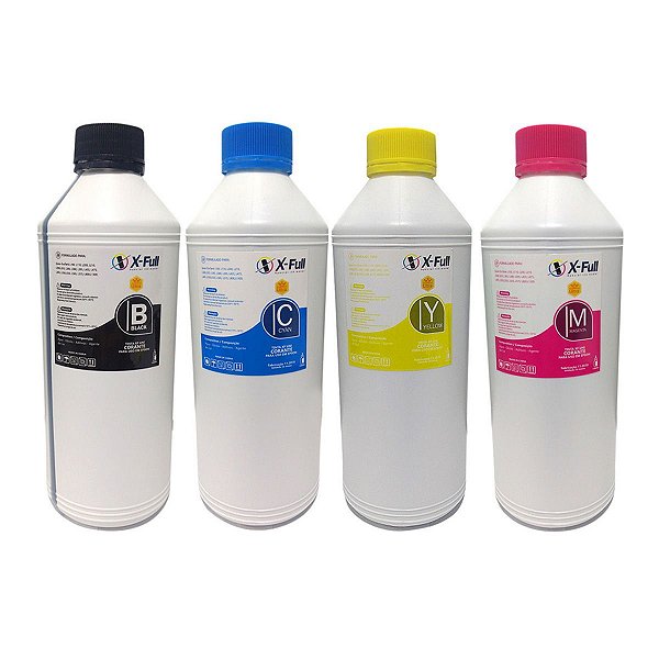 Kit Tinta 4 Cores 1 Litro Para Recarga De Cartuchos Impressoras Epson Canon Lexmark Cartuchos 9234