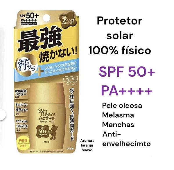 Protetor Solar 100% Físico Sun Bears Protect Milk SPF 50+ PA ++++ - New  Life Asiáticos Cosméticos