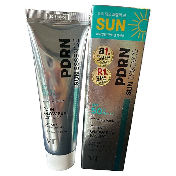 Protetor Solar PDRN SUN Essence Elasticity & Wrinnkle care  SPF 50 + PA +++ 50ml  VT Cosmétics -Proteção - elasticidade e cuidados com rugas - Ideal para pele madura