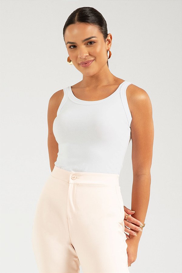Blusa Feminina de Alças em Cotton Básica Cativa