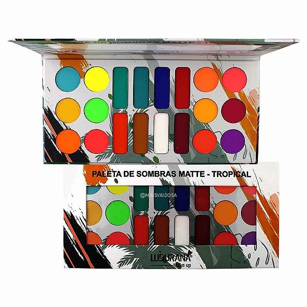 Paleta de Sombras Matte Tropical 20 cores - Ludurana