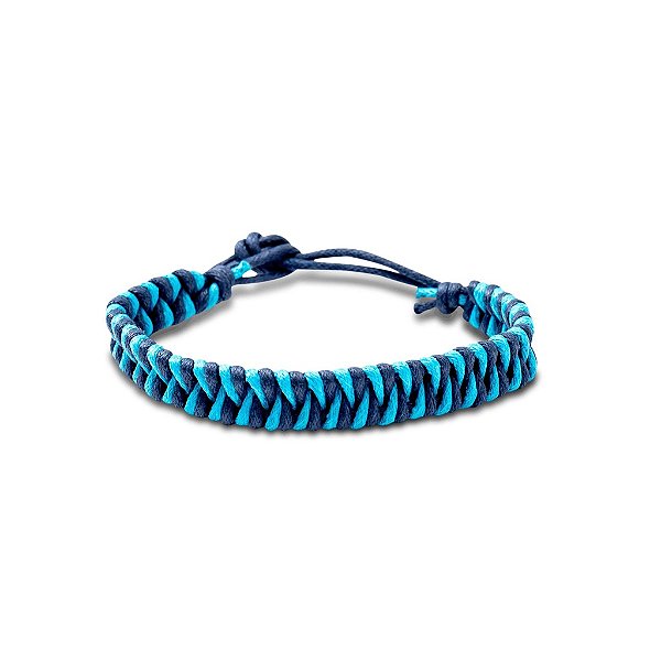 Pulseira cordão encerado azul