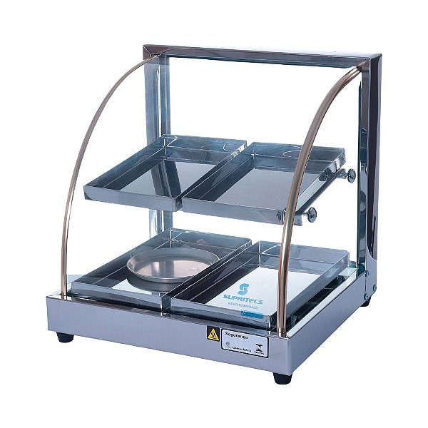 Estufa Simples de 4 bandejas Dupla com Vidro Curvo