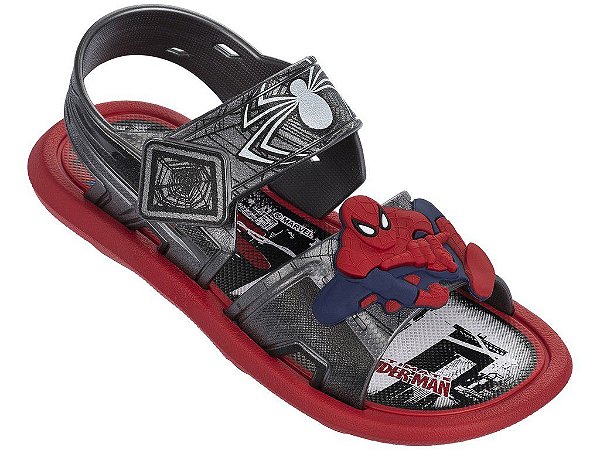 Sandália Infantil Grendene Homem Aranha 21413-22253 - Vermelho e Prata