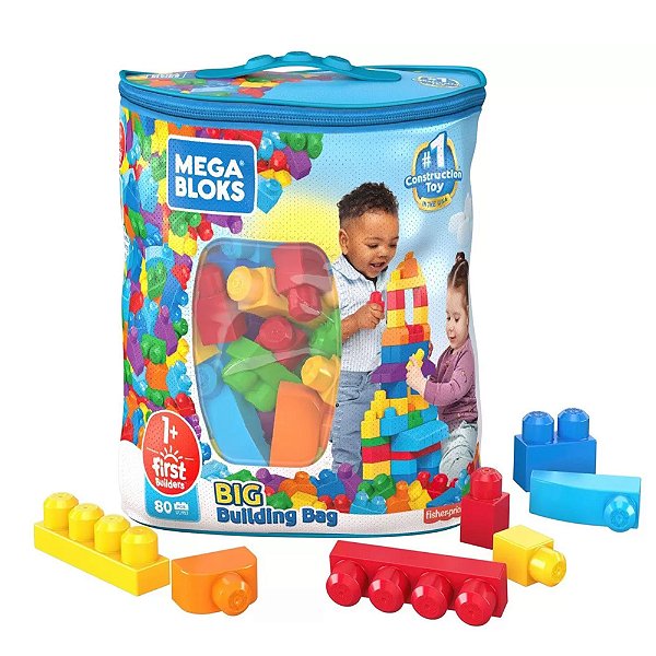 Blocos de Montar Mega Bloks Sacola Grande de Construção 80 Peças - Mattel