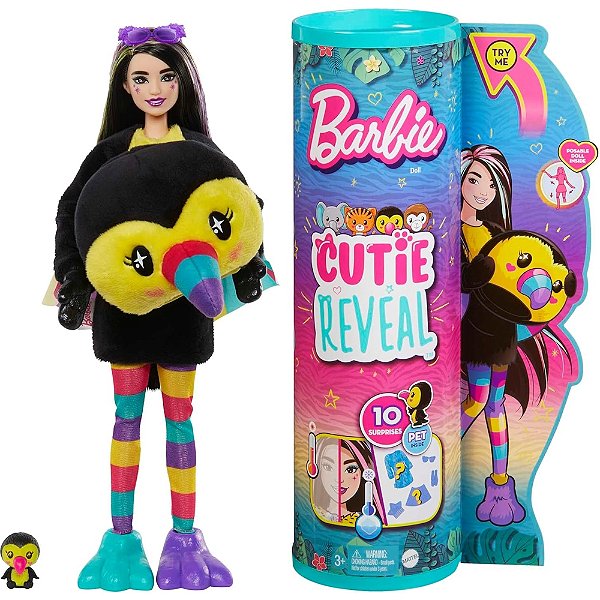 Boneca Barbie Cutie Reval Série Selva Tucano - Mattel